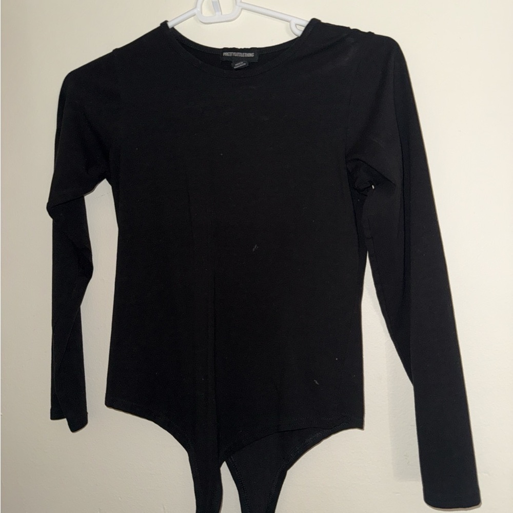 PrettyLittleThing Black Long Sleeve Bodysuit
